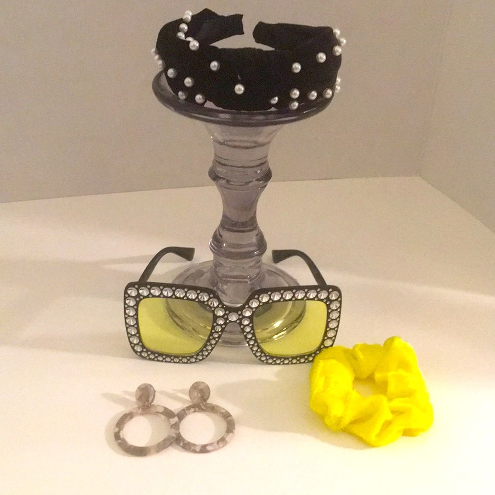 Elegant Bundle-Headband,Glasses,Earrings,Scrunchie